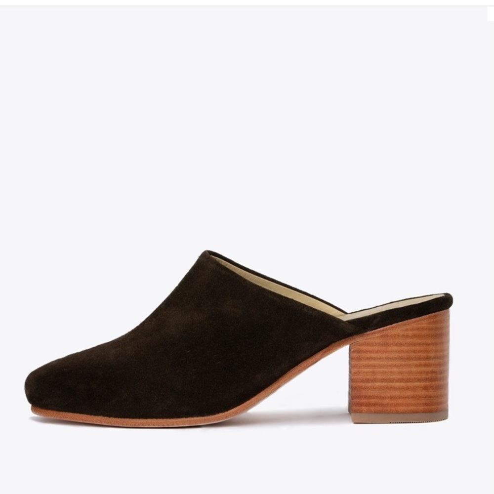 Nisolo Suede Paloma Mule Dark Olive 8.5